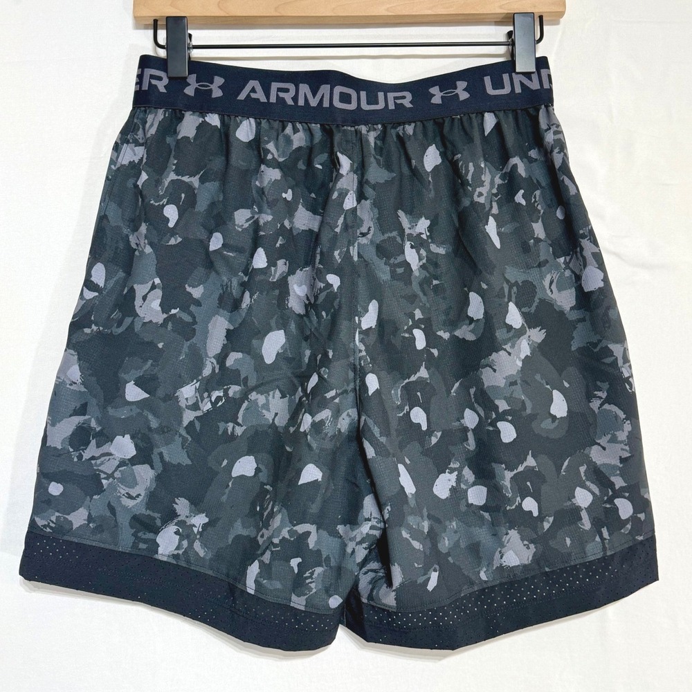 Under Armour Mens Vanish Woven 6in Print Shorts Camo Grey Black Small NEW - Picture 4 of 8